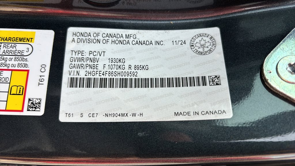 Used 2025 Honda Civic Sedan Hybrid Sport Sport eCVT for sale online - Toronto Credit Auto