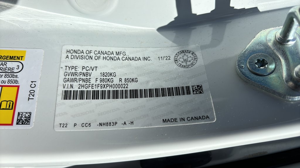 Used 2023 Honda Civic Sedan Touring Touring CVT for sale online - Toronto Credit Auto