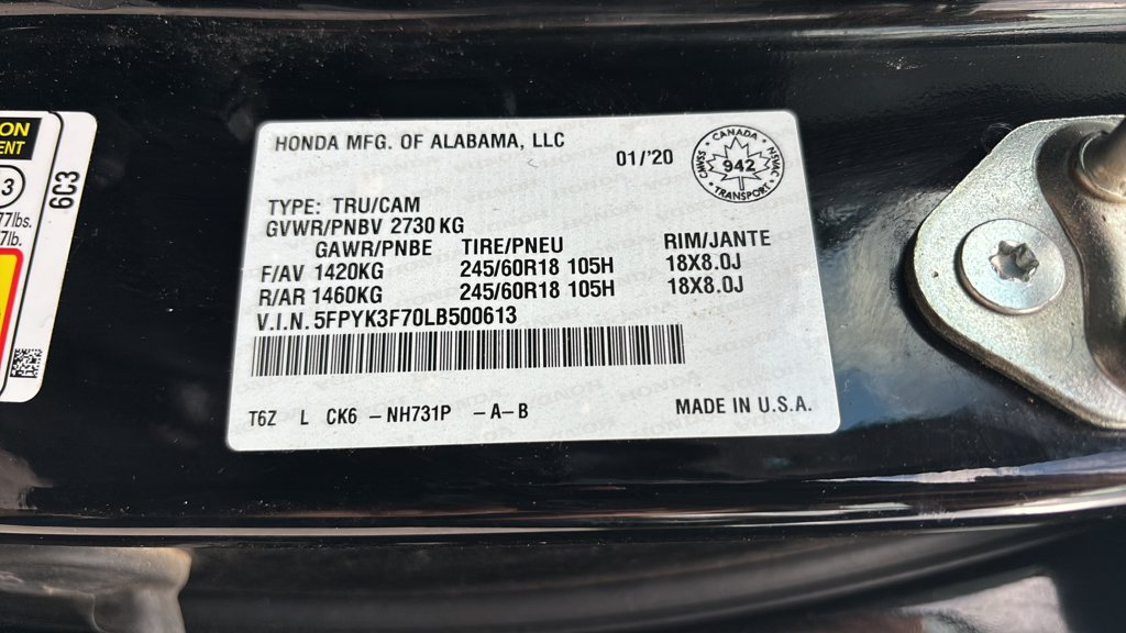 Used 2020 Honda Ridgeline Touring Touring AWD for sale online - Toronto Credit Auto